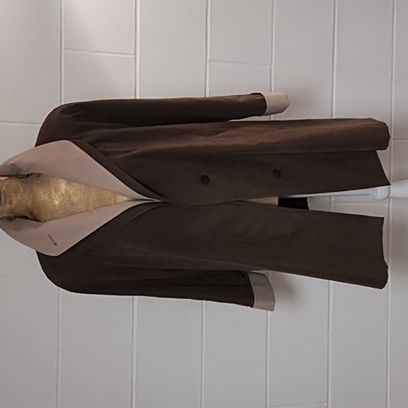 Jacqueline Ferrar Soft Sueded Lined Midi Trench Coat Jackie O Vibes Vintage - Picture 15 of 15